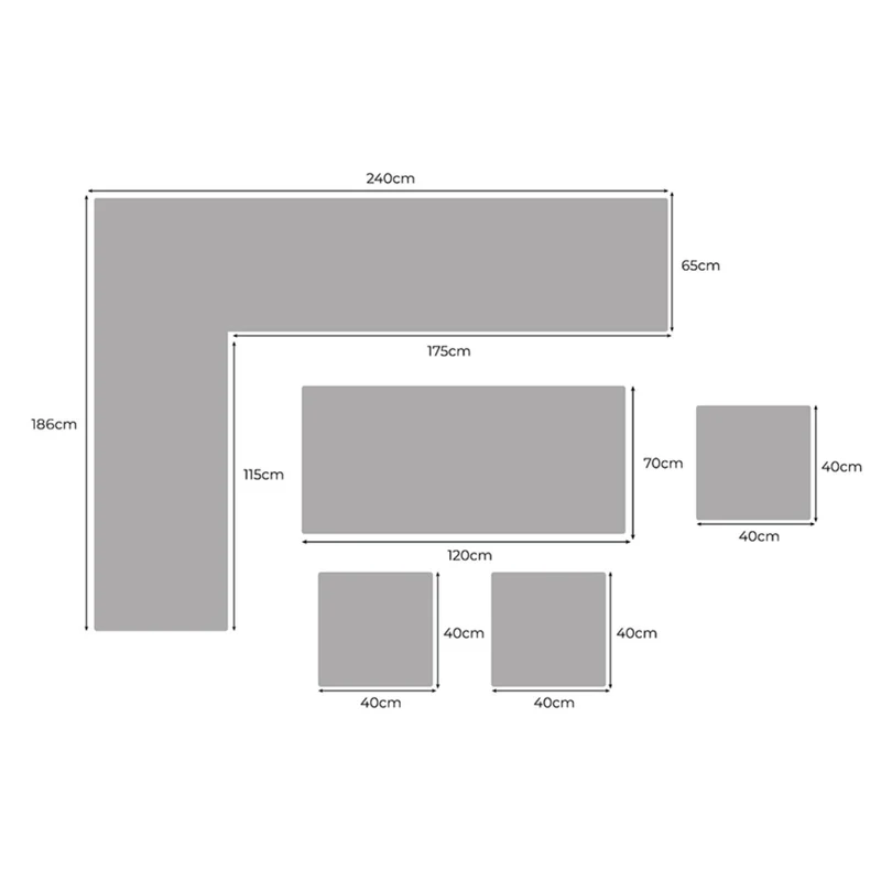 Salon de Jardin en Rotin 9 Personnes – Gris