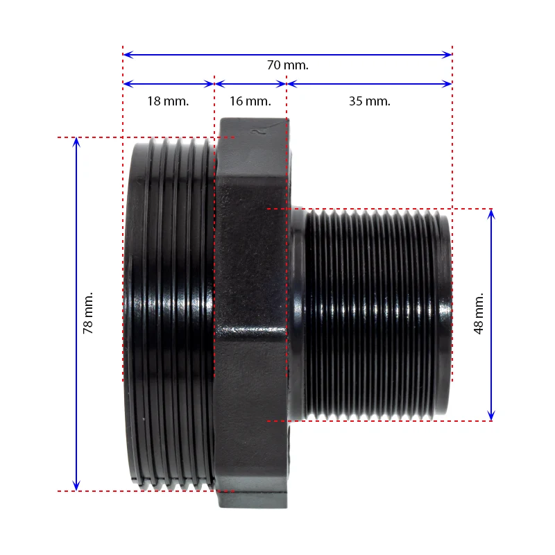Kit racord enlace 1 ½" para filtros Kripsol