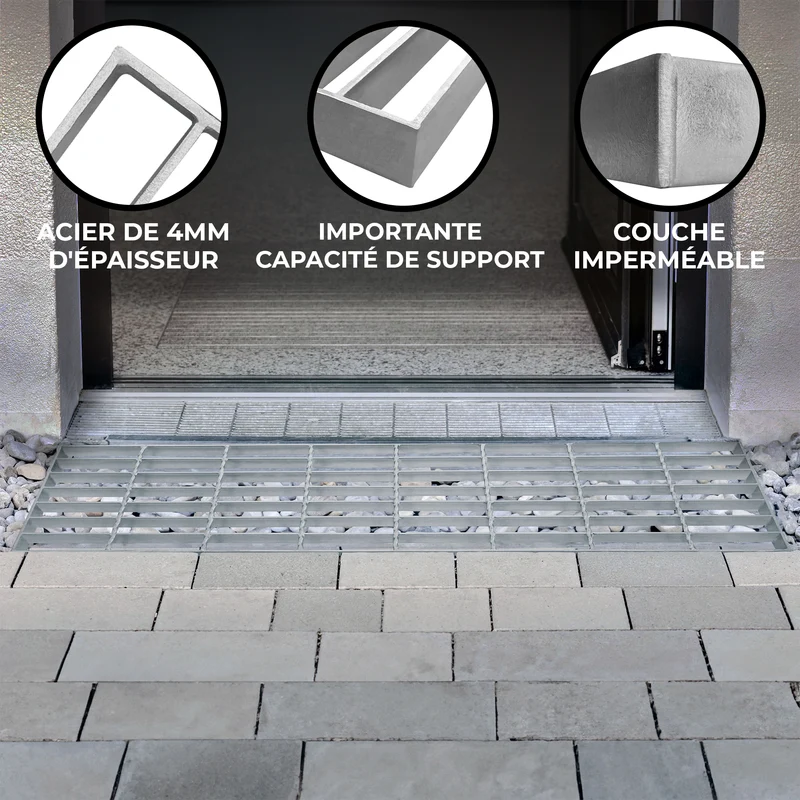 Grille Caillebotis en Acier Galvanisé - 800 x 240 mm