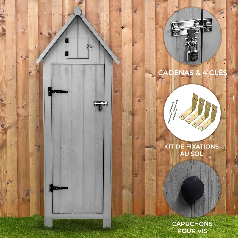 Abri de Jardin en Bois - Gris Clair