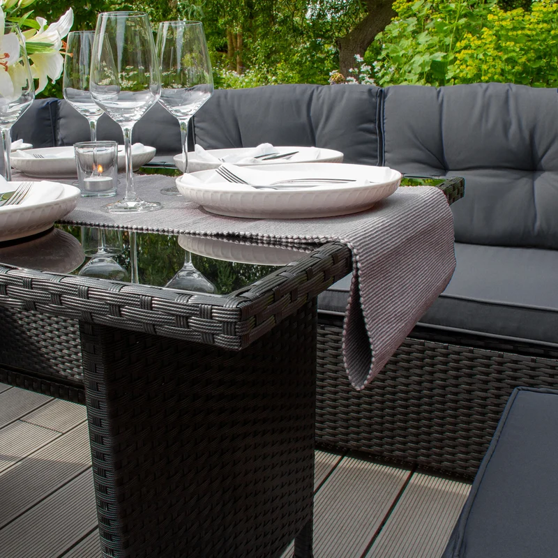 Salon de Jardin en Rotin 9 Personnes – Noir