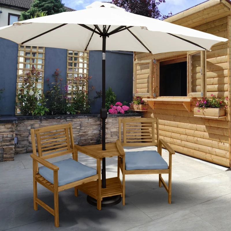 Banc de Jardin de Table à Thé Intégré