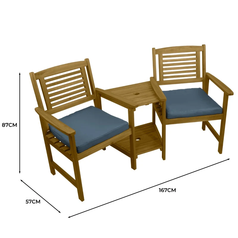 Banc de Jardin de Table à Thé Intégré