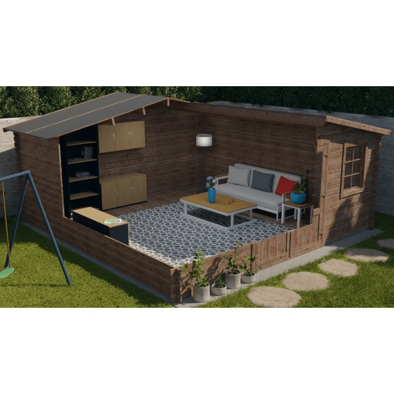 Abrigo de Jardim Kaunas com Opção Alpendre 500 x 500 cm