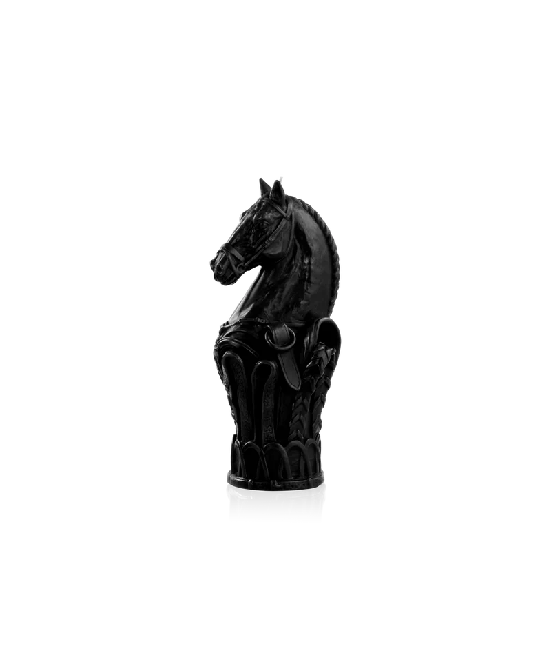 Rêve Equestre Bougie sculptée cavalier d'échec noire