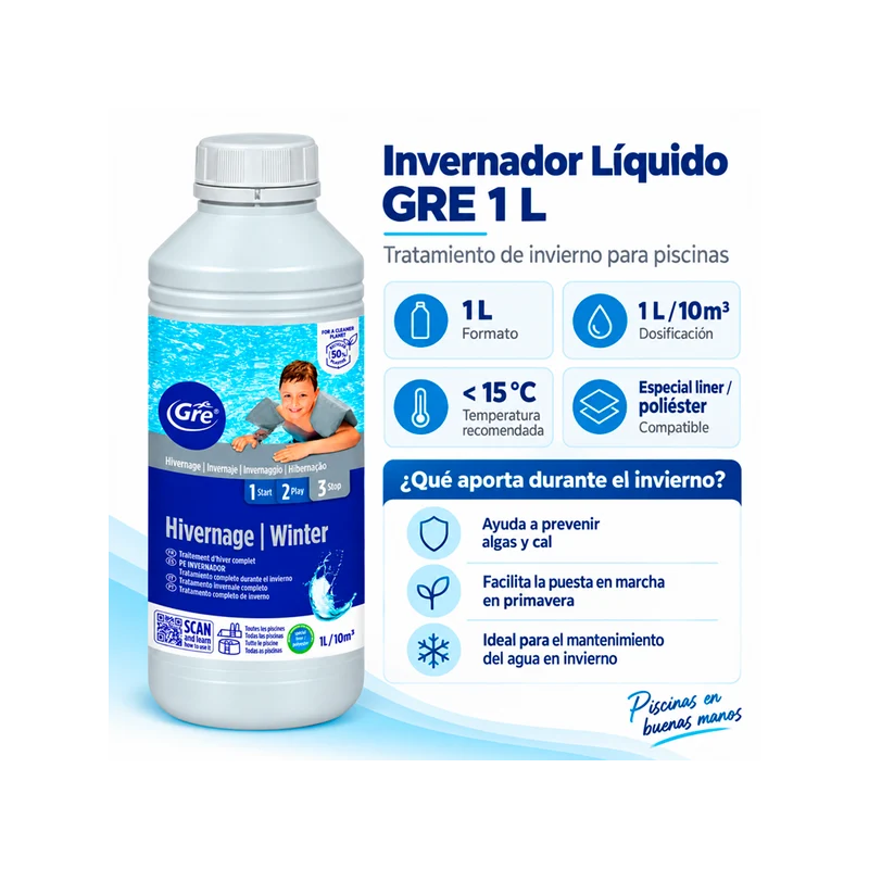 Invernador Líquido GRE 76050 para Piscina – 1 L