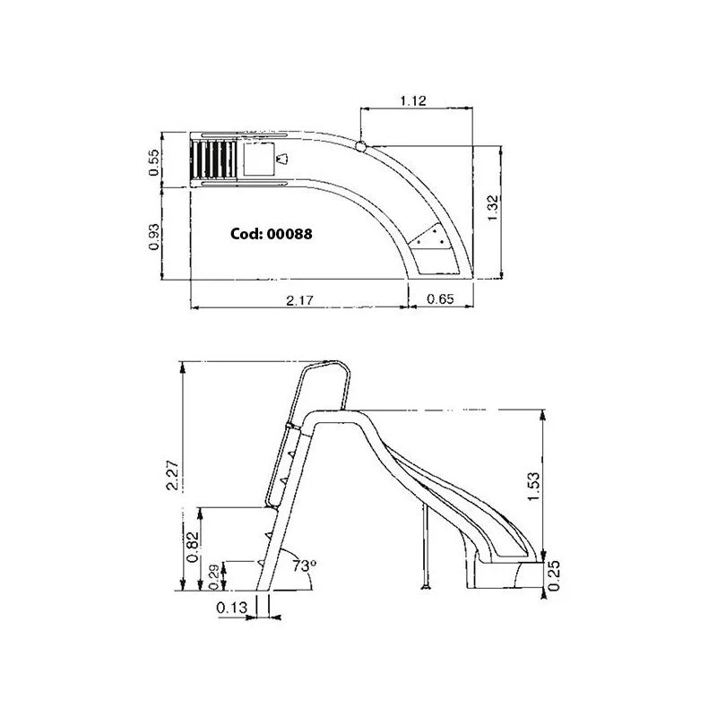 AstralPool Tobogán curvado para piscina