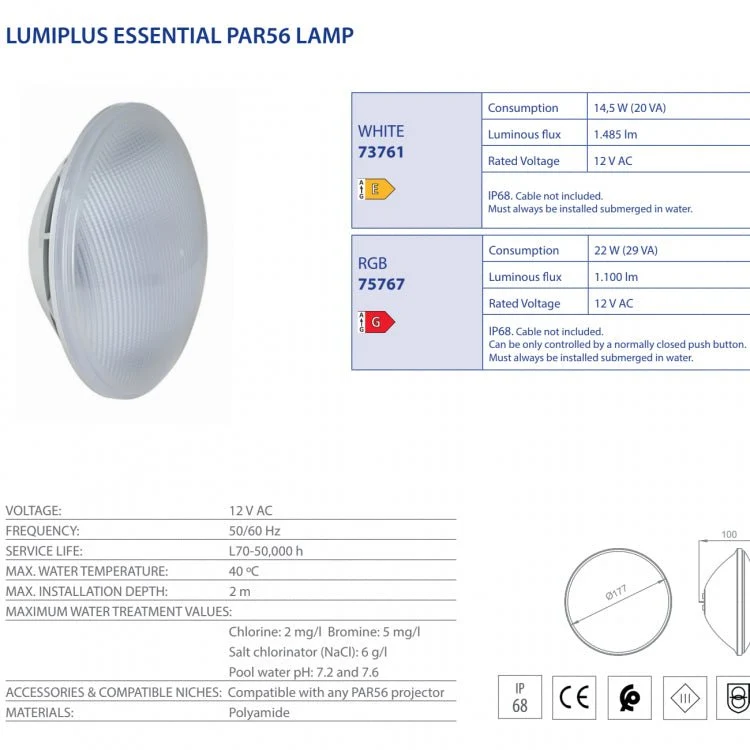 Astralpool - Lámpara LumiPlus Essential PAR56