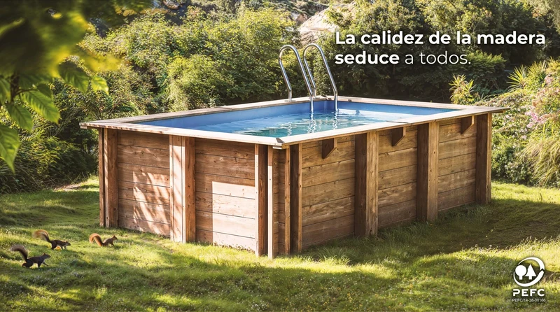 Piscina elevada de madera Gre Sunbay Vasto 428x136