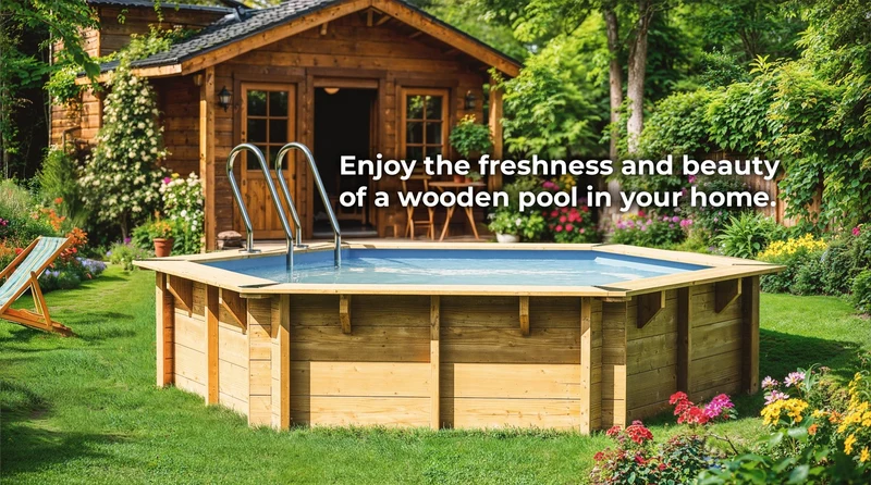 Piscina elevada de madera Gre Sunbay Macadamia 632x335x130
