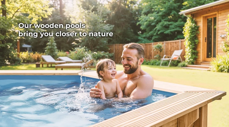 Piscina elevada de madera Gre Sunbay Macadamia 632x335x130