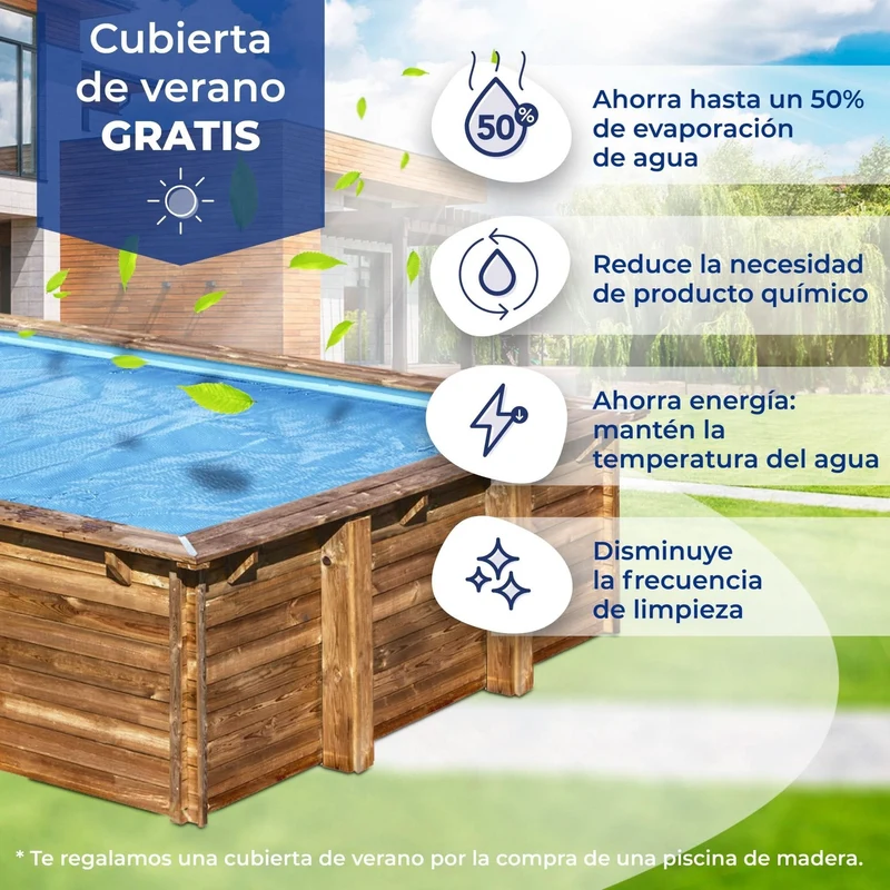 Piscina elevada de madera Gre Sunbay Braga 815x420x146