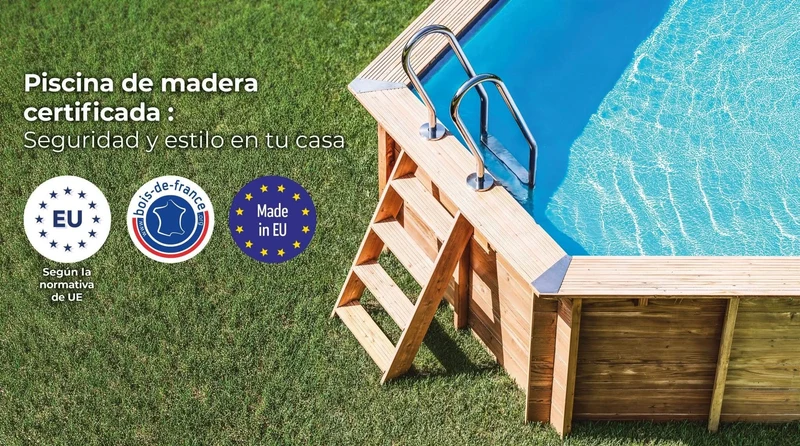 Piscina elevada de madera Gre Sunbay Braga 815x420x146