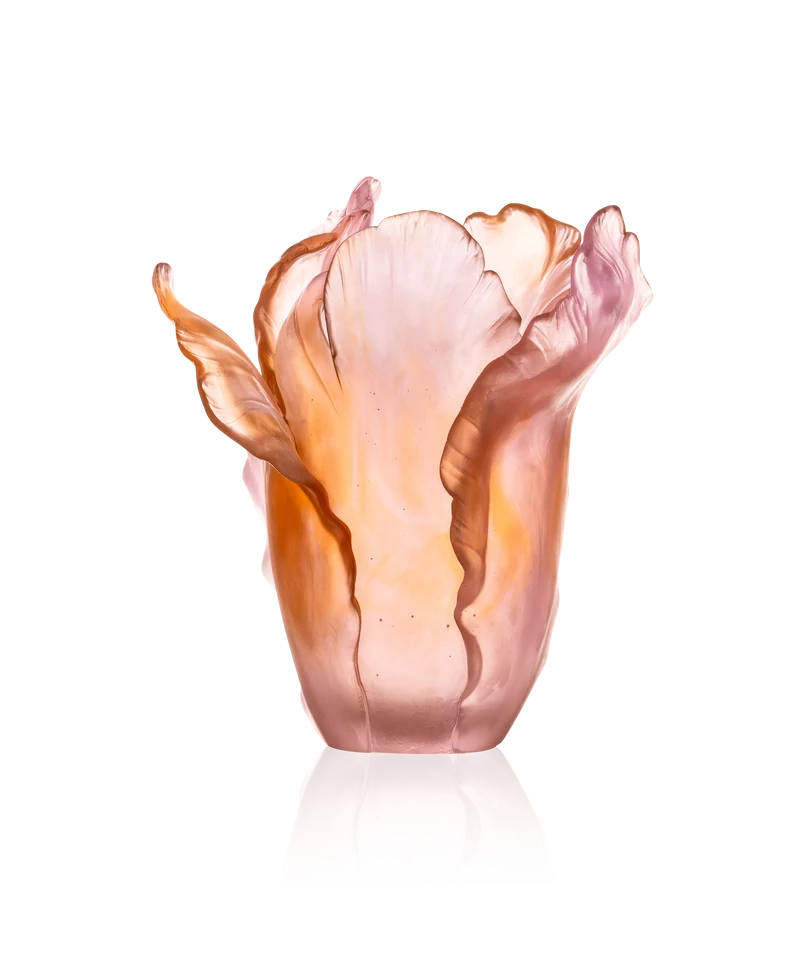Tulipe Vase grand modèle ambre rose 99ex