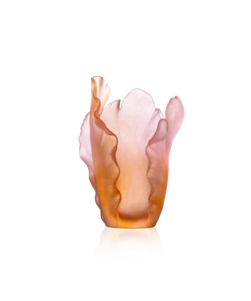Tulipe Vase petit modèle ambre rose 125ex