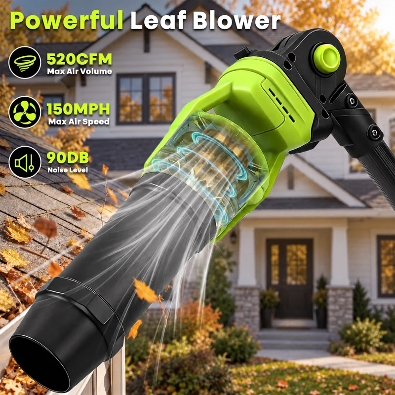 7.8 FT Cordless Leaf Blower for Gutter Cleaning from the Ground