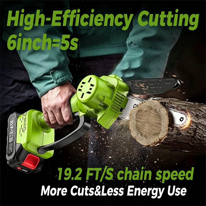 2 in 1 Cordless 8 inch Chainsaw with Pole Saw