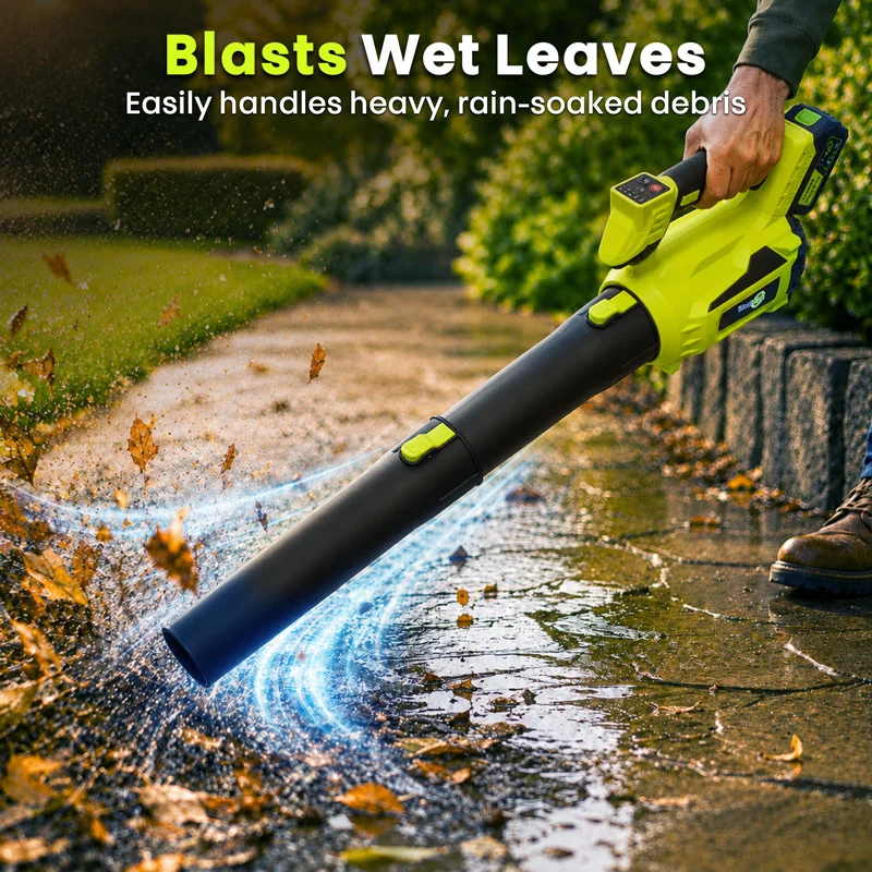 720CFM Cordless Electric Leaf Blower Plus with 2x4000mAh Batteries