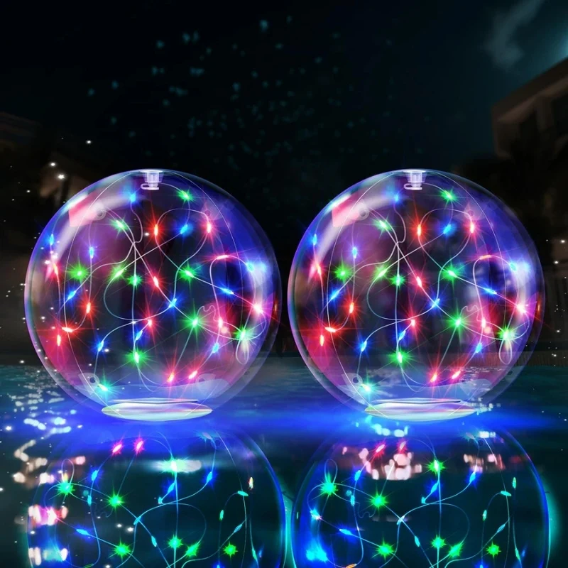 14-Inch Solar Floating Pool Lights with 6 Dynamic RGB Modes