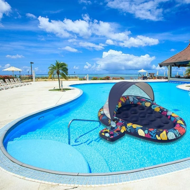 3-in-1 Pool Floats with Removable Canopy UPF50+ & Cup Holder