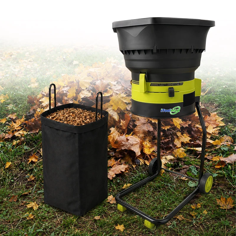 8000RPM Electric Leaf Mulcher Shredder with 50L Collection Bag