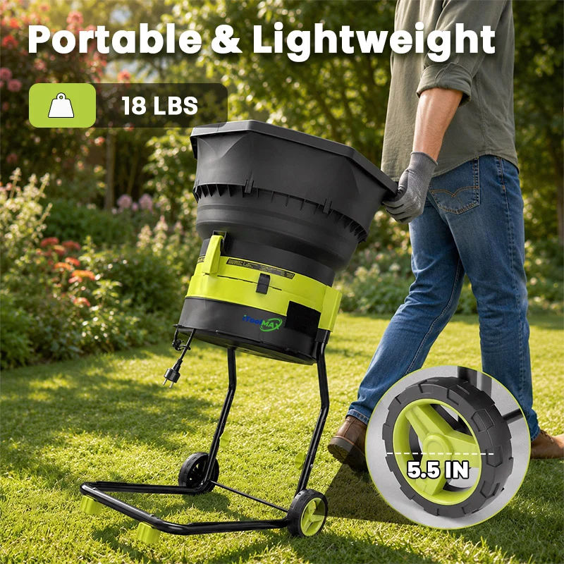 8000RPM Electric Leaf Mulcher Shredder with 50L Collection Bag