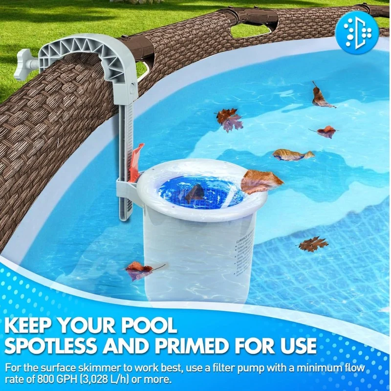 Automatic Above Ground Pool Skimmer, Adjustable Wall Mount