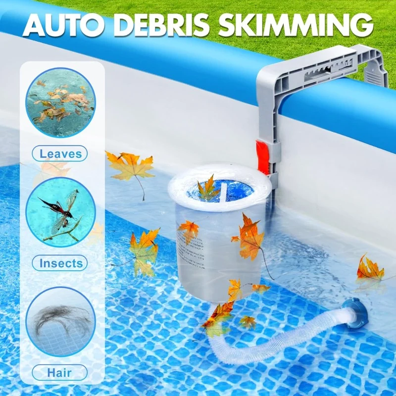 Automatic Above Ground Pool Skimmer, Adjustable Wall Mount