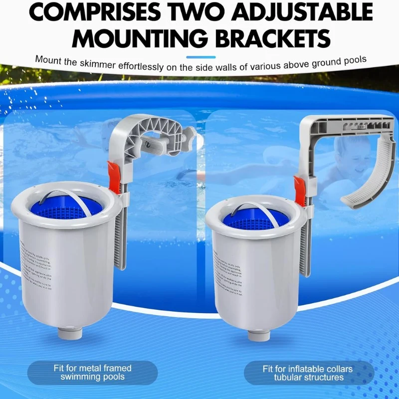 Automatic Above Ground Pool Skimmer, Adjustable Wall Mount