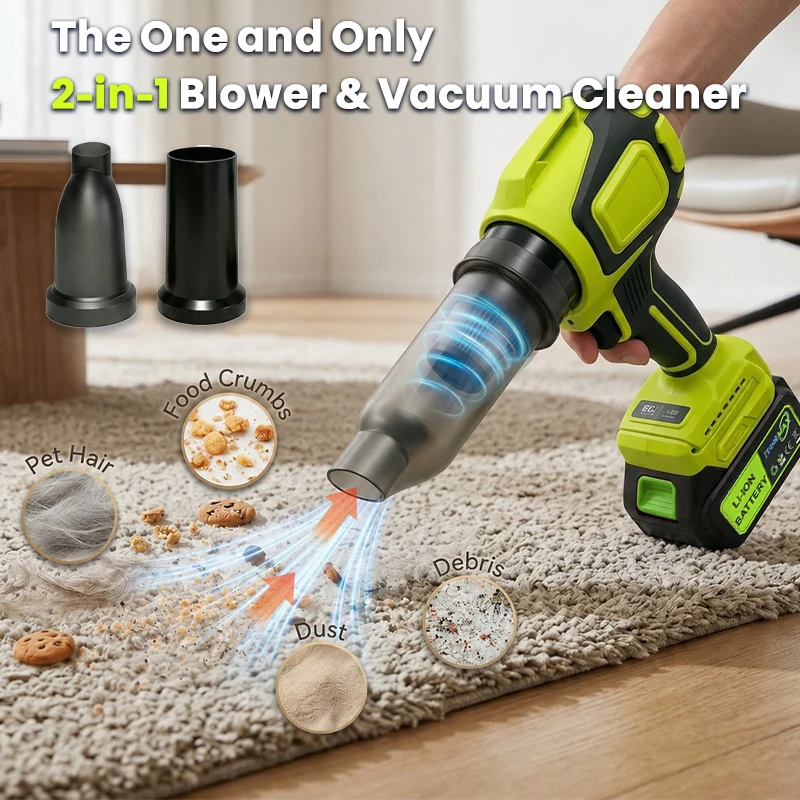 2-in-1 Cordless Leaf Blower Vacuum with 40,000 RPM Motor