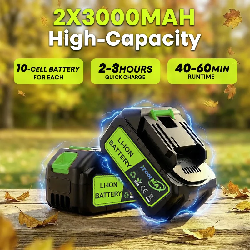 2-in-1 Cordless Leaf Blower Vacuum with 40,000 RPM Motor