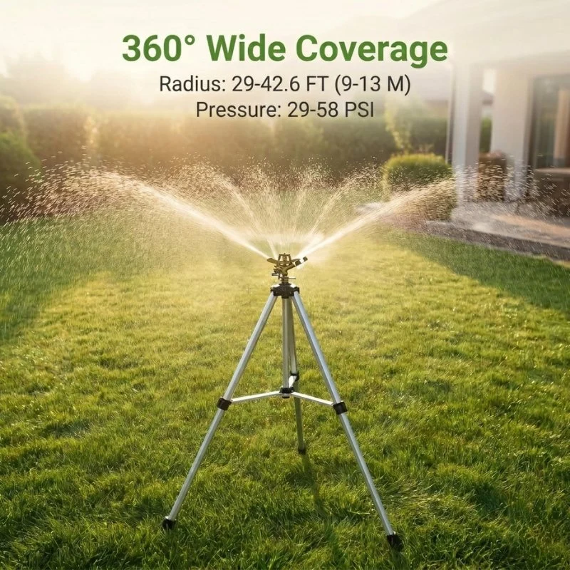 360° Tripod Sprinkler Zinc Alloy With Adjustable Tripod