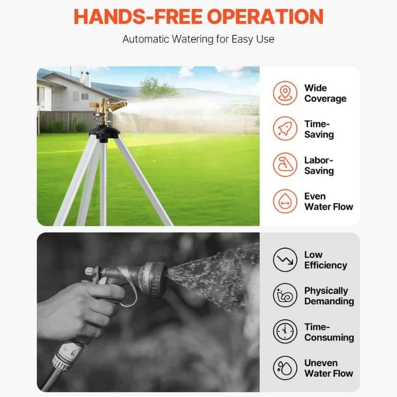360° Tripod Sprinkler Zinc Alloy With Adjustable Tripod