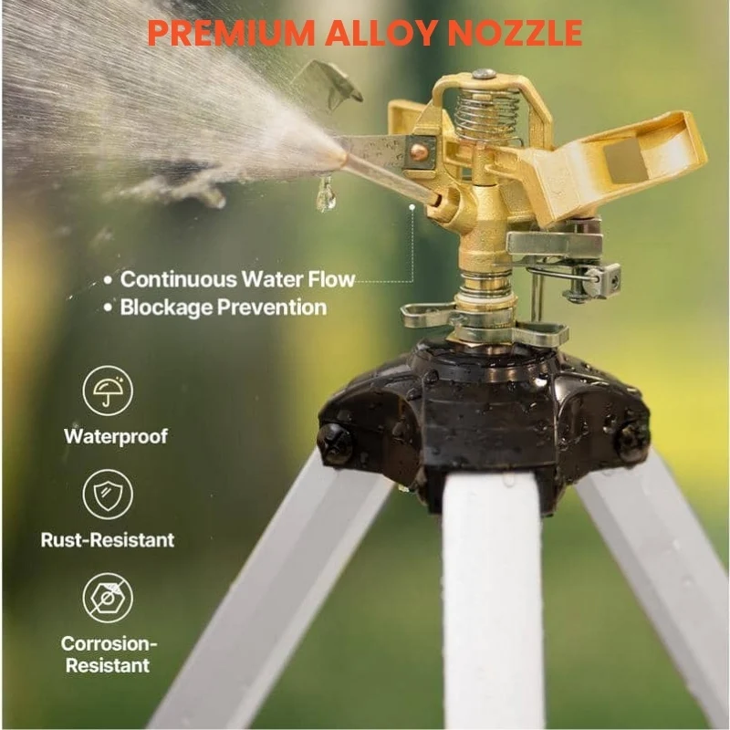 360° Tripod Sprinkler Zinc Alloy With Adjustable Tripod