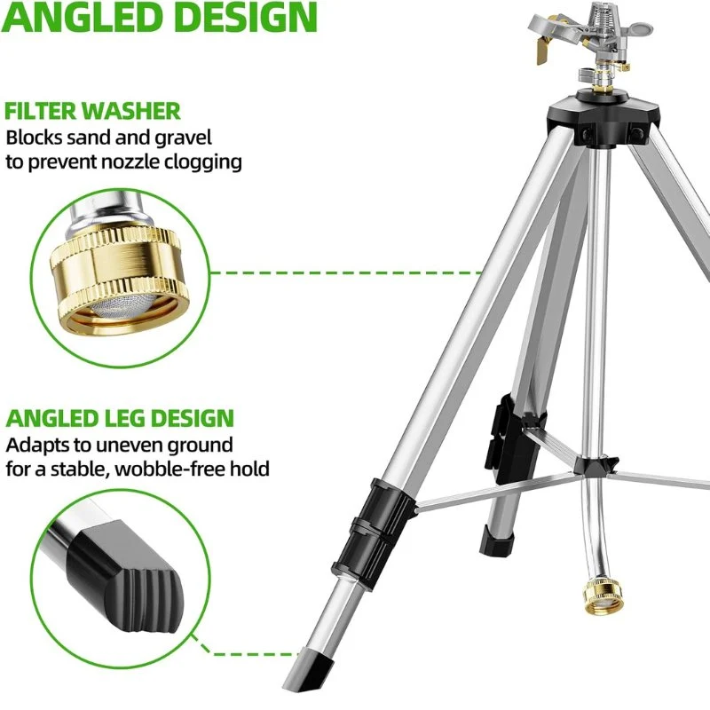 360° Tripod Sprinkler Zinc Alloy With Adjustable Tripod