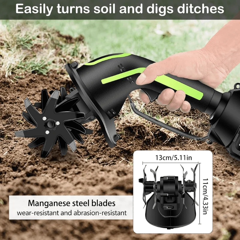 4PCS Tiller Replacement Blades for 2-IN-1 Cordless Tiller & Cultivator