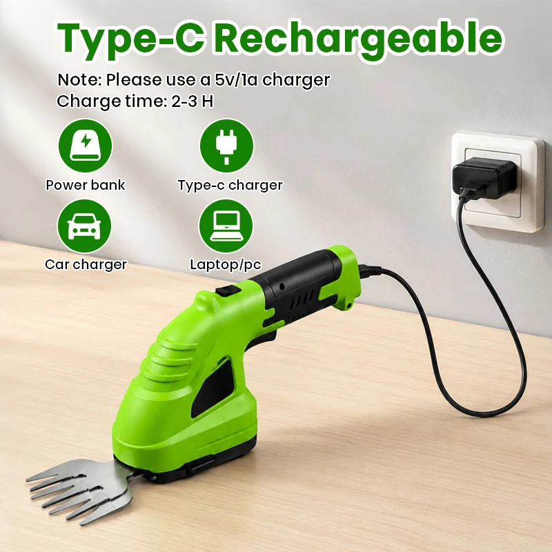 3-in-1 Cordless Hedge Trimmer & Grass Shear with Wheeled Extension Pole