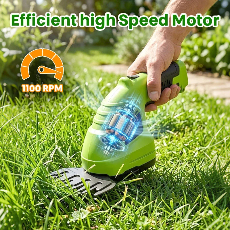 3-in-1 Cordless Hedge Trimmer & Grass Shear with Wheeled Extension Pole