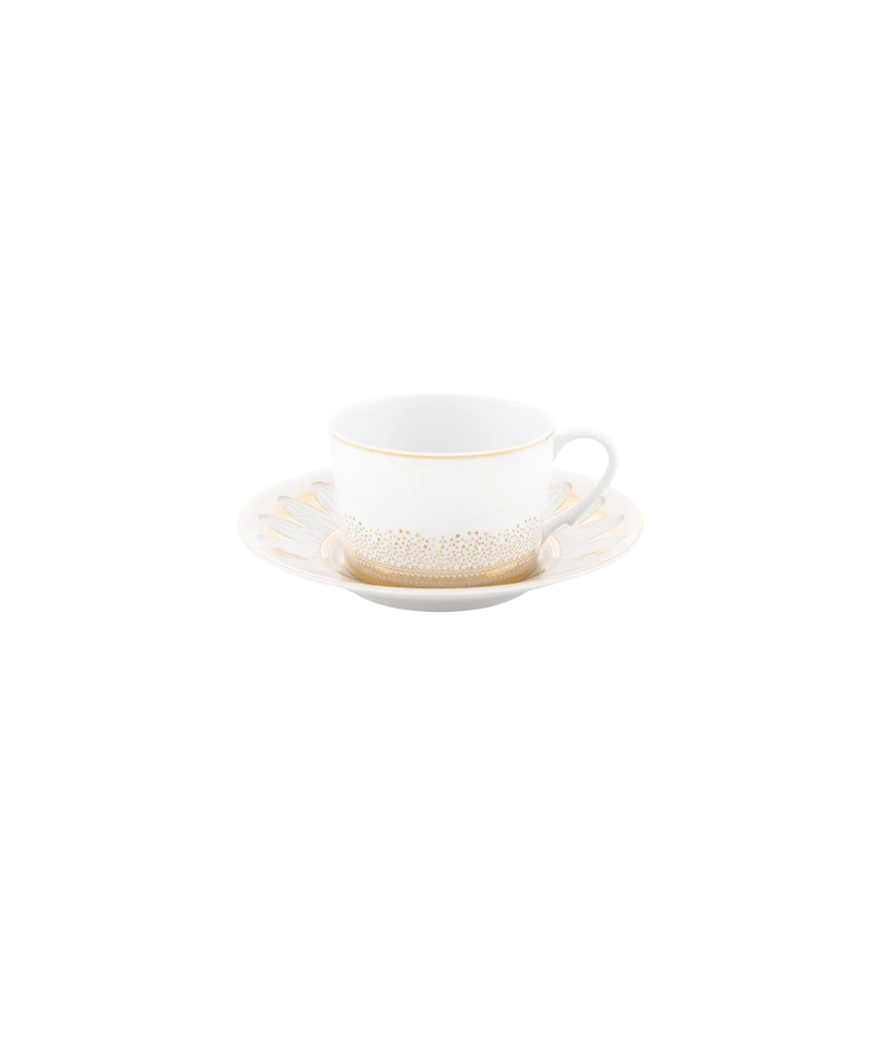 Or d'Abeille Coffret de 2 tasses à thé avec soucoupe porcelaine