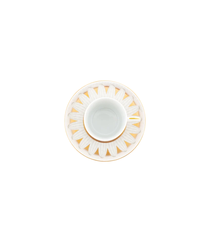 Or d'Abeille Coffret de 2 tasses à café avec soucoupe porcelaine