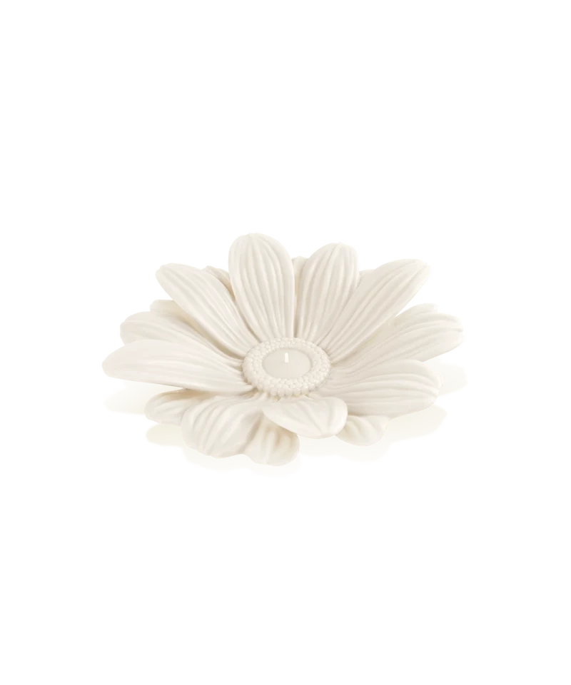 Or d'Abeille Bougie sculptée fleur blanche