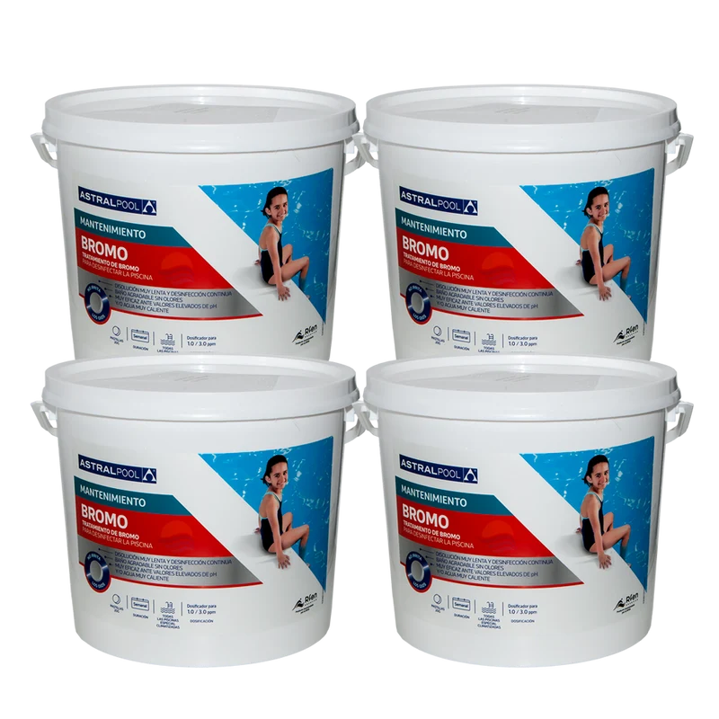 Pack 4 envases Bromo en tabletas de 20 gr., 5 kg. AstralPool