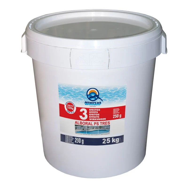 Alboral PS 3 Efectos Tabletas SB 25 kg – Cloro multifunción piscinas (Quimicamp)