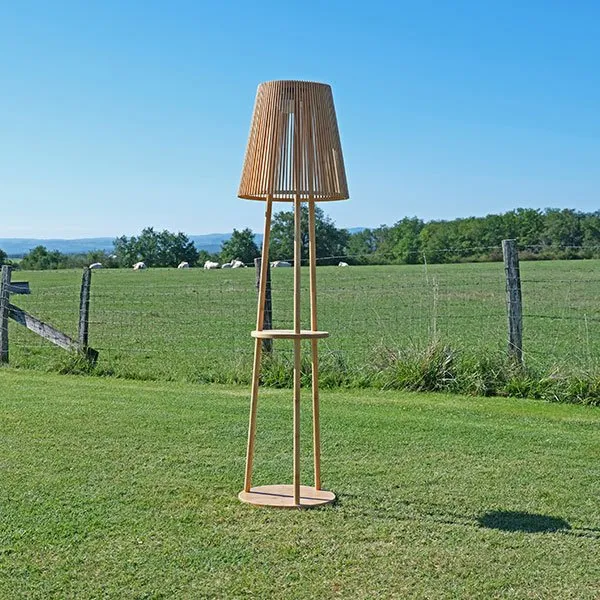 Lampadaire bois solaire Lamp Solar Mobil