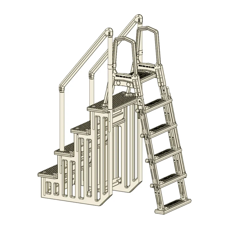 Escalera Sintética Fácil Acceso DECOYTEC 71550100 para Piscinas Elevadas