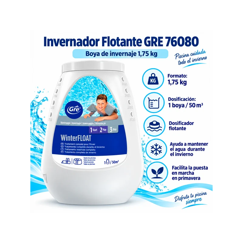 Invernador Flotante GRE 76080 para Piscina – 1,75 kg