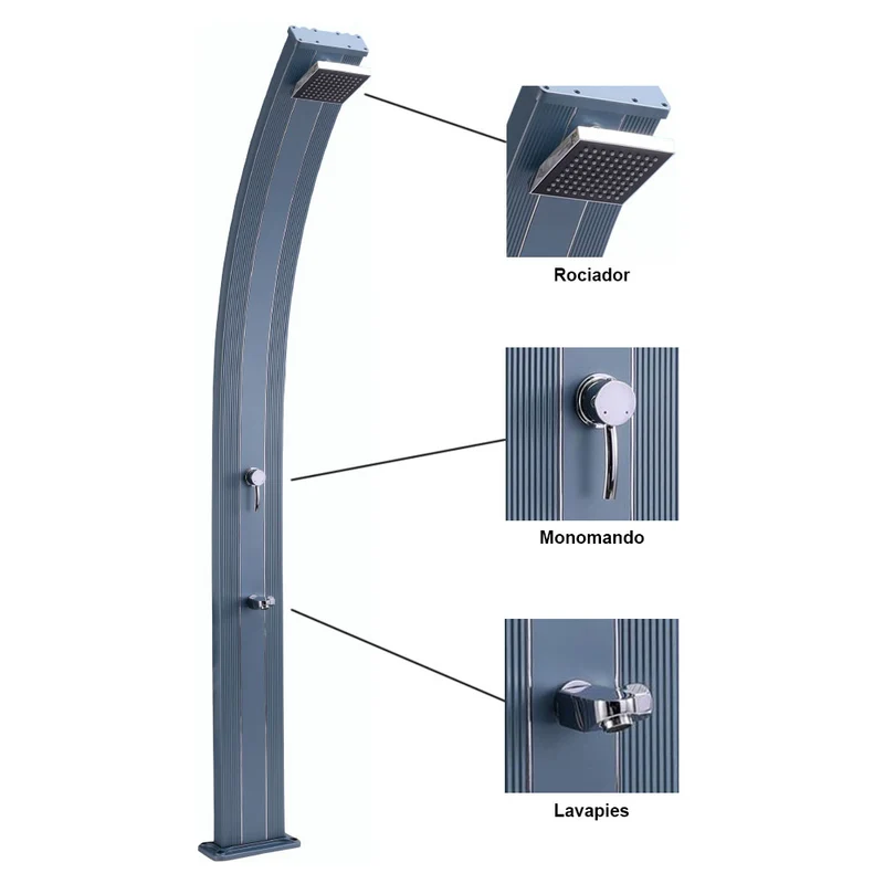 Ducha solar curva 30 L. QP.