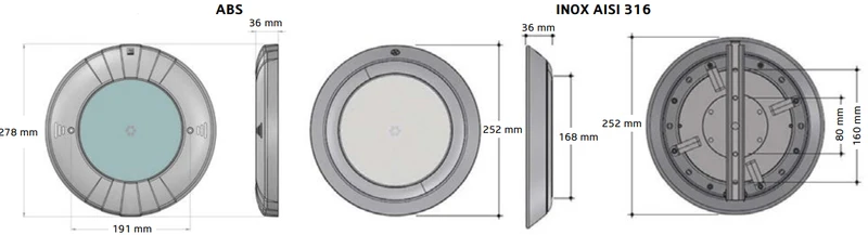 PROJETORES LED RGB Série Slim e SLIM MIDI - betão / liner - Bluezone Pool