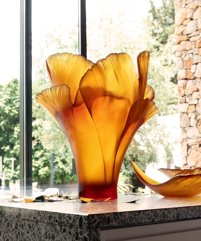 Ginkgo Vase magnum Ambre 99ex