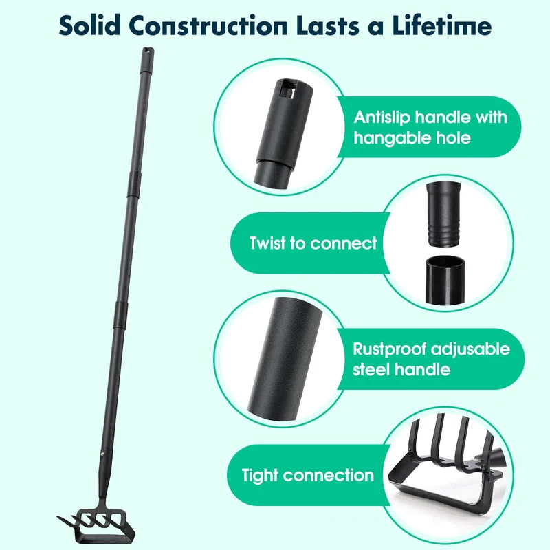 2-in-1 Hoe and Rake Garden Tool